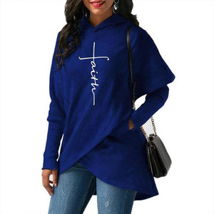 Faith Cross Hooded Long Sleeve Pullovers - MakenShop